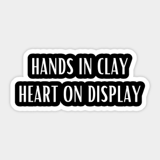 Hands In Clay Heart On Display Sticker